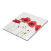 Poppie rode bloemen waterverf natuur floreus schat tegeltje (Zijkant)