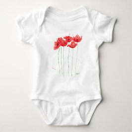 Poppie rode florale waterverf zomer romper