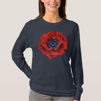 Poppie uitgesneden t-shirt