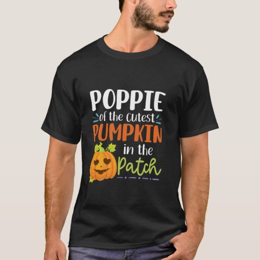 Poppie van de Schattigee pompoen in de patch Hallo T-shirt (Voorkant)