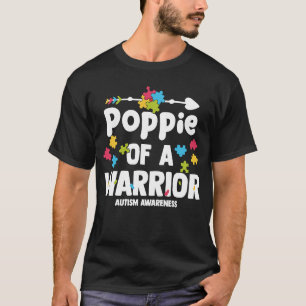 Poppie van een krijgers autisme familie puzzel bew t-shirt