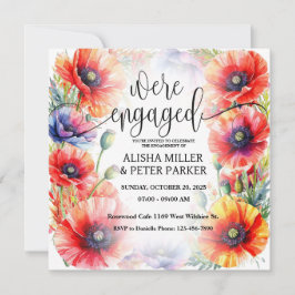 Poppie Watercolor Borreluitnodiging Save The Date