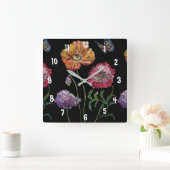 Poppie Waterverf Colouful Womans Kantoor klok (Huis)