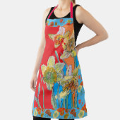 Poppie Waterverf Daffodil Rood Bloedfloraal Apron Schort (Insitu)