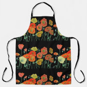 Poppie Waterverf Poppies Bloem bloem Schort (Voorkant)