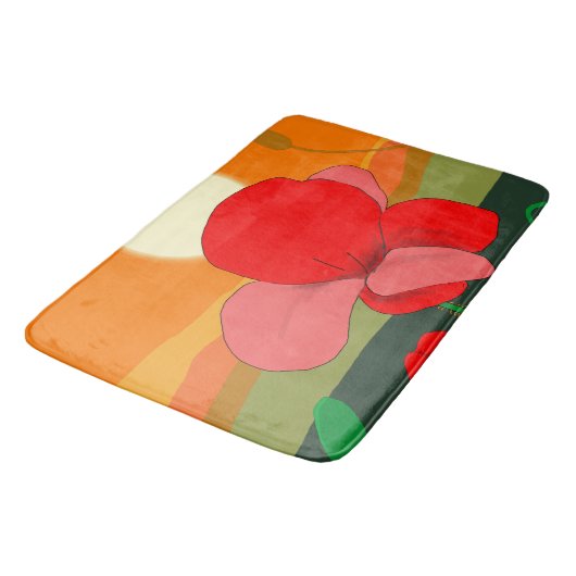 Poppie weide bij zonsondergang badmat (Gekanteld)