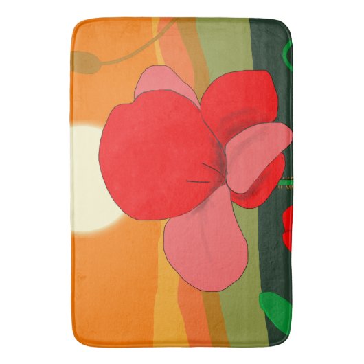 Poppie weide bij zonsondergang badmat (Voorkant Verticaal)