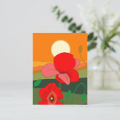 Poppie weide bij zonsondergang briefkaart (Staand voorkant)