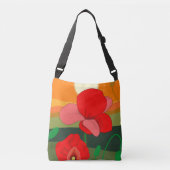 Poppie weide bij zonsondergang crossbody tas (Voorkant)