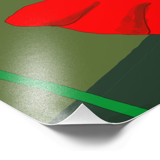 Poppie weide bij zonsondergang foto afdruk (Hoek)