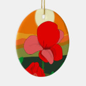 Poppie weide bij zonsondergang keramisch ornament (Rechts)