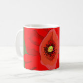 Poppie weide bij zonsondergang koffiemok (Voorkant links)