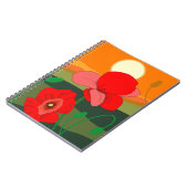 Poppie weide bij zonsondergang notitieboek (Linkerzijde)
