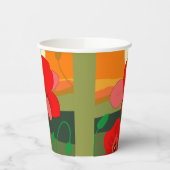 Poppie weide bij zonsondergang papieren bekers (Links)