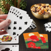 Poppie weide bij zonsondergang pokerkaarten (Insitu)