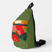 Poppie weide bij zonsondergang sling bag (Rechterhoek)