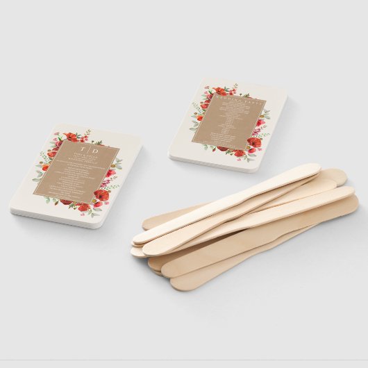 Poppie wilde bloemen handwaaier (Niet-gemonteerd)