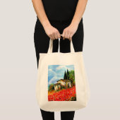 POPPIËNTEN VOOR TADSCAPE Red Flower Fields Tote Bag (Voorkant (product))