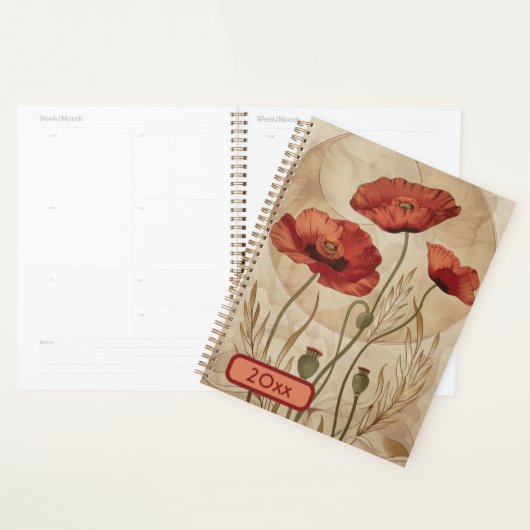 Poppies 20XX Classic Spiral Planner Digitale Kunst (Display)