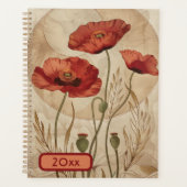 Poppies 20XX Classic Spiral Planner Digitale Kunst (Voorkant)