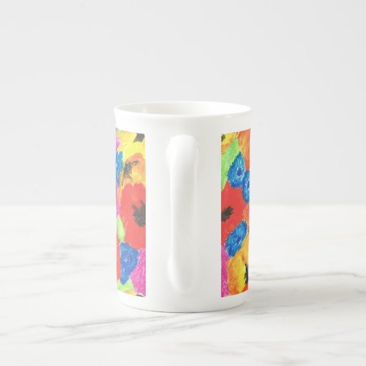 Poppies and Cornflower Bone China Mok (Achterkant)