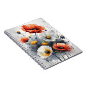 Poppies and daisies - Watercolor flowers Notitieboek (Rechterzijde)
