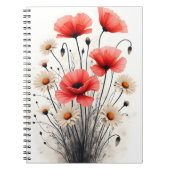 Poppies and daisies - Watercolor flowers Notitieboek (Voorkant)