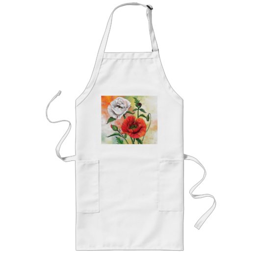 Poppies Apron Lang Schort (Voorkant)