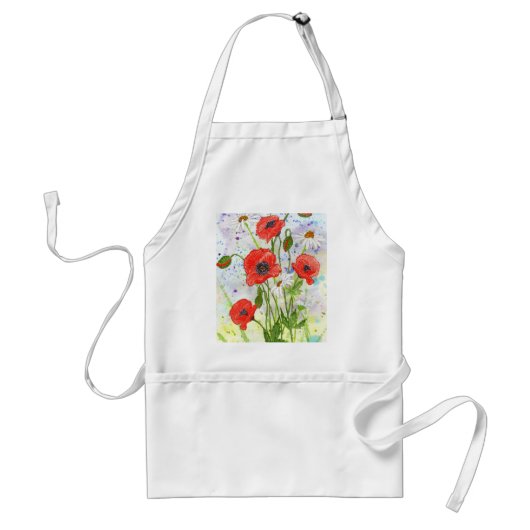 "Poppies" Apron Standaard Schort (Voorkant)