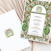  Poppies Art Nouveau bruiloft Kaart