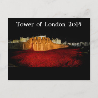 Poppies bij de toren van Londen - Night Panorama Briefkaart