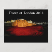 Poppies bij de toren van Londen - Night Panorama Briefkaart (Voorkant)