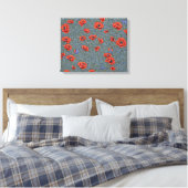 Poppies Blauwe Vlinders Canvas Afdruk (Insitu (Slaapkamer))