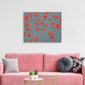 Poppies Blauwe Vlinders Canvas Afdruk (Insitu (Woonkamer))