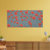 Poppies Blauwe Vlinders Canvas Afdruk (Insitu (Woonkamer))
