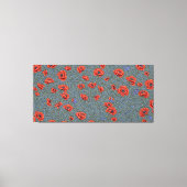 Poppies Blauwe Vlinders Canvas Afdruk (Voorkant)