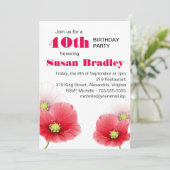 Poppies Bloemen Custom Verjaardag Party Kaart (Staand voorkant)