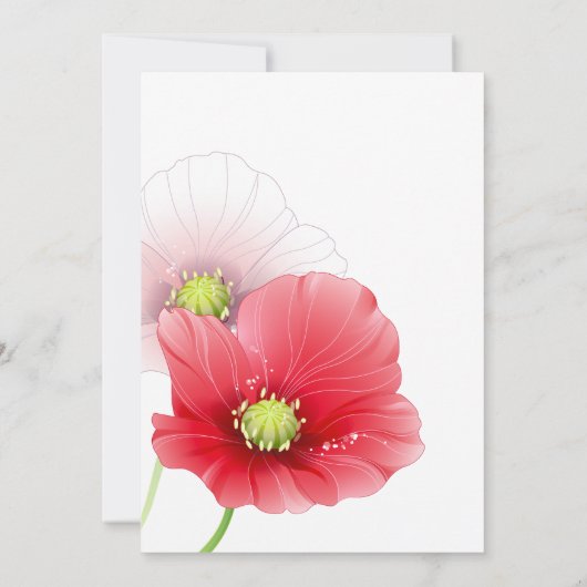 Poppies Bloemen Custom Verjaardag Party Kaart (Achterkant)