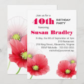 Poppies Bloemen Custom Verjaardag Party Kaart (Voorkant / Achterkant)