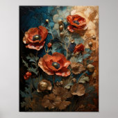 Poppies - bloemen digitale kunst poster (Voorkant)
