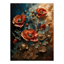 Poppies - bloemen digitale kunst poster
