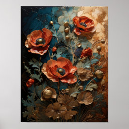 Poppies - bloemen digitale kunst poster