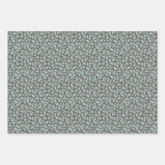 Poppies Blue Gray Gray Floral Pattern Inpakpapier Vel (Voorkant 2)