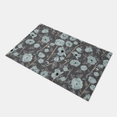 Poppies Blue Grey Black Waterverf Floral Pattern Deurmat (Schuin)