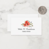 Poppies Boeket Place Card Sjabloon (Voorkant / Achterkant in situ)