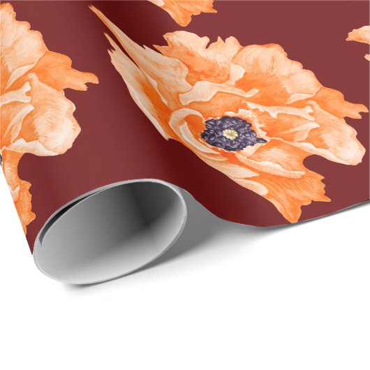 Poppies Bordo Cadeaupapier (Rol Hoek)