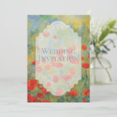 Poppies - bruiloft uitnodiging (Staand voorkant)