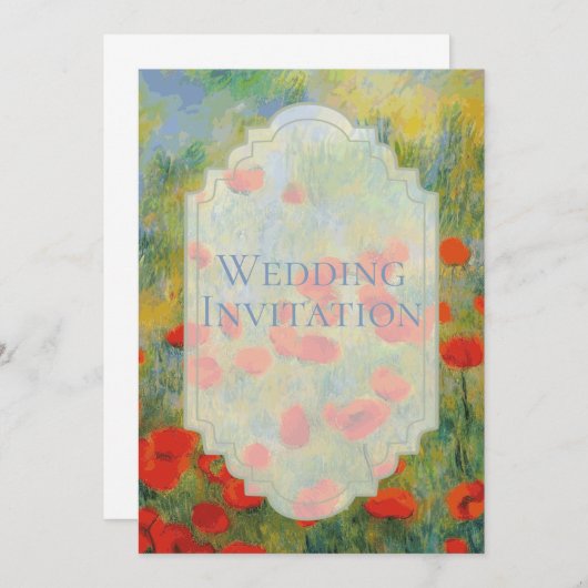 Poppies - bruiloft uitnodiging (Voorkant / Achterkant)