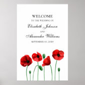 Poppies bruiloft welkomstgebarsten. Rode bloemen Poster (Voorkant)