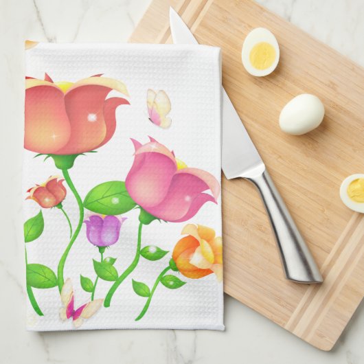 Poppies & Butterflies Amerikaanse MoJo Keukenhandd Theedoek (Quarter Fold)